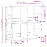 Bibliotecă, stejar sonoma, 78,5x33x82 cm, lemn prelucrat