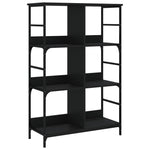 Bibliotecă, negru, 78,5x33x117,5 cm, lemn prelucrat