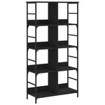 Bibliotecă, negru, 78,5x33x153 cm, lemn prelucrat