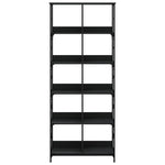 Bibliotecă, negru, 78,5x33x188,5 cm, lemn prelucrat