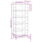 Bibliotecă, stejar maro, 78,5x33x188,5 cm, lemn prelucrat