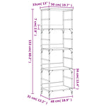 Bibliotecă, negru, 50x33x153 cm, lemn prelucrat