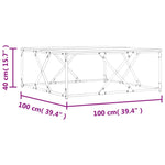 Măsuță de cafea stejar fumuriu 100x100x40 cm din lemn prelucrat