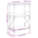 Bibliotecă 3 niveluri gri sonoma 59x35x90,5 cm, lemn prelucrat