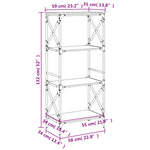 Bibliotecă cu 4 niveluri gri sonoma 59x35x132 cm lemn prelucrat