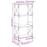 Bibliotecă 4 niveluri, stejar maro 59x35x132 cm, lemn prelucrat