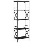 Bibliotecă cu 5 niveluri, negru, 59x35x171 cm, lemn prelucrat