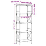 Bibliotecă cu 5 niveluri gri sonoma 59x35x171 cm lemn prelucrat