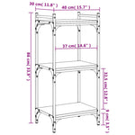 Bibliotecă 3 niveluri stejar sonoma 40x30x86 cm, lemn prelucrat