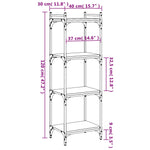 Bibliotecă 4 niveluri stejar sonoma 40x30x120 cm lemn prelucrat