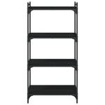 Bibliotecă cu 4 niveluri, negru, 60x30x120 cm, lemn prelucrat