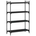 Bibliotecă cu 4 niveluri, negru, 80x30x120 cm, lemn prelucrat