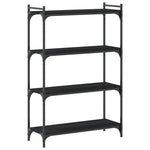 Bibliotecă cu 4 niveluri, negru, 80x30x120 cm, lemn prelucrat