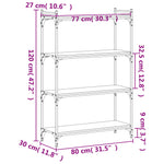 Bibliotecă 4 niveluri stejar sonoma 80x30x120 cm lemn prelucrat