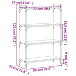 Bibliotecă 4 niveluri, stejar maro 80x30x120 cm, lemn prelucrat