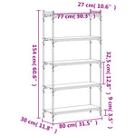 Bibliotecă 5 niveluri stejar sonoma 80x30x154 cm lemn prelucrat