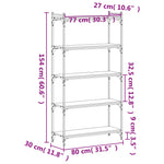 Bibliotecă 5 niveluri, stejar maro 80x30x154 cm, lemn prelucrat