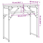 Măsuță consolă cu raft stejar sonoma 75x30x75 cm lemn prelucrat