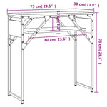 Măsuță consolă cu raft gri sonoma 75x30x75 cm lemn prelucrat