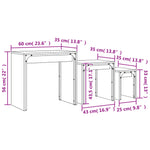 Mese suprapuse de cafea, 3 buc, sonoma gri, lemn prelucrat