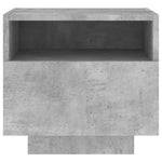 Noptiere cu lumini LED, 2 buc., gri beton, 40x39x37 cm