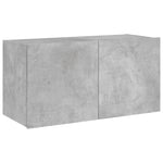 Comodă TV de perete cu lumini LED, gri beton, 80x35x41 cm