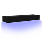 Dulapuri TV cu lumini LED, 2 buc., negru, 60x35x15,5 cm