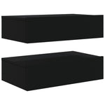 Dulapuri TV cu lumini LED, 2 buc., negru, 60x35x15,5 cm