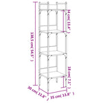 Bibliotecă 4 niveluri, gri sonoma 35x30x138,5 cm lemn prelucrat