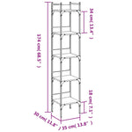 Bibliotecă 5 niveluri stejar afumat 35x30x174 cm lemn prelucrat