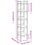 Bibliotecă 5 niveluri, gri sonoma 35x30x174 cm lemn prelucrat