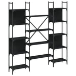 Bibliotecă, negru, 155,5x24x166,5 cm, lemn prelucrat