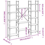 Bibliotecă, negru, 155,5x24x166,5 cm, lemn prelucrat