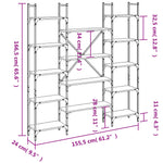 Bibliotecă, gri sonoma, 155,5x24x166,5 cm, lemn prelucrat