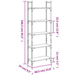 Bibliotecă 5 niveluri, stejar fumuriu, 60,5x24x166,5 cm