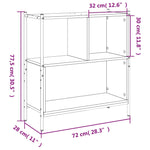 Bibliotecă, stejar sonoma, 72x28x77,5 cm, lemn prelucrat