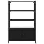 Bibliotecă cu 3 niveluri, negru, 70x30x109,5 cm lemn prelucrat