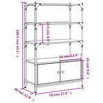 Bibliotecă 3 niveluri stejar maro 70x30x109,5 cm lemn prelucrat