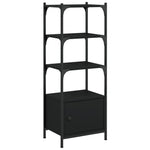 Bibliotecă cu 3 niveluri, negru, 41x30x109,5 cm, lemn prelucrat