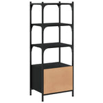 Bibliotecă cu 3 niveluri, negru, 41x30x109,5 cm, lemn prelucrat