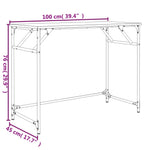 Birou gri sonoma 100x45x76 cm lemn/oțel vopsit electrostatic