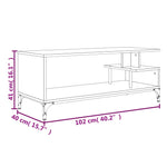 Comodă TV negru 102x40x41 cm lemn și oțel vopsit electrostatic