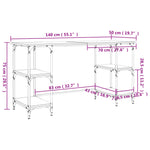 Birou, stejar sonoma, 140x50x75 cm, metal și lemn prelucrat