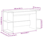 Birou, stejar afumat, 140x50x75 cm, lemn compozit