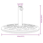 Suport umbrelă pentru stâlpi Ø38 / 48 mm, 12 kg, rotund