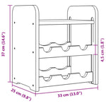 Suport pentru vin cu raft superior, 33x25x37 cm, lemn masiv pin