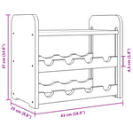 Suport vinuri cu raft superior, 43x25x37 cm, lemn masiv de pin