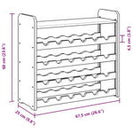 Suport de vinuri cu raft superior, 67,5x25x60cm, lemn masiv pin