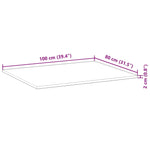 Blat de birou finisat cu ulei, 100x80x2 cm, lemn masiv acacia