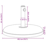 Suport umbrelă pentru stâlpi Ø32/35/38 mm, 25 kg, rotund